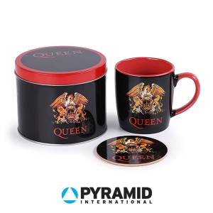 Queen logo mug tin set